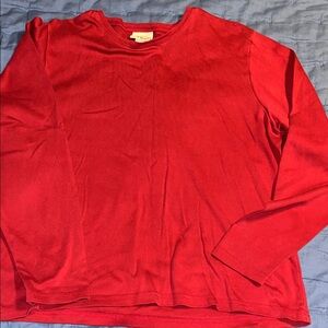 Women's LL Bean Red Ling Sleeve Tee